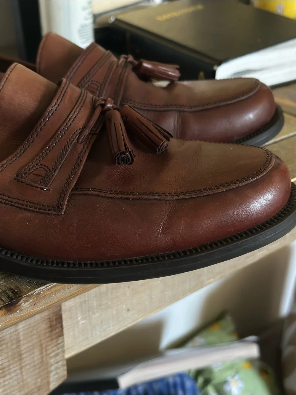 Allen Edmonds Men's Chestnut Brown Leather Tassel Loafers